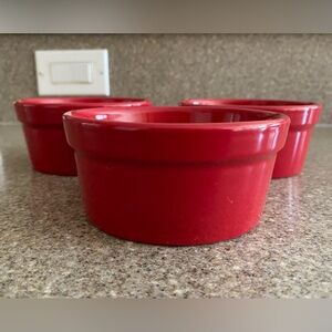 Signature Housewares Incorporated red stoneware dishes /bowls